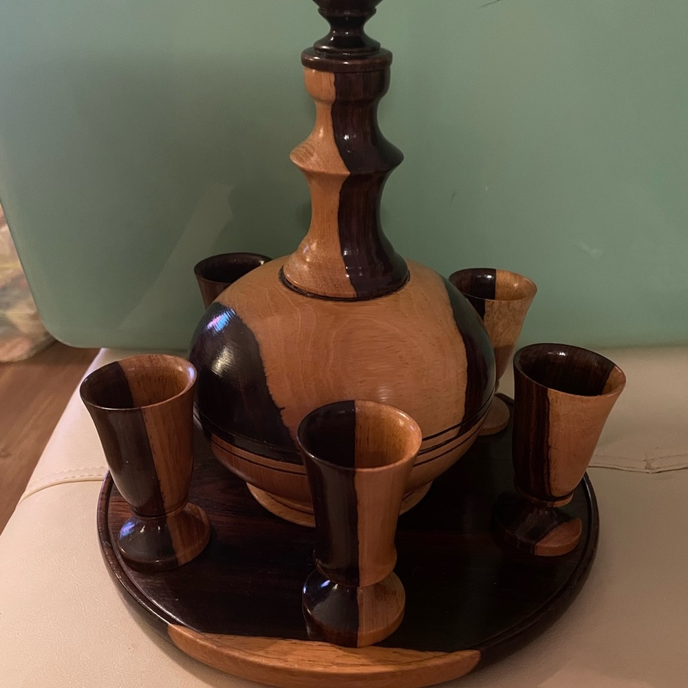 Elegant‎ Wooden Decanter Set with Glasses